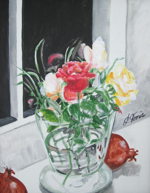 Paula Voris Painting Flowers