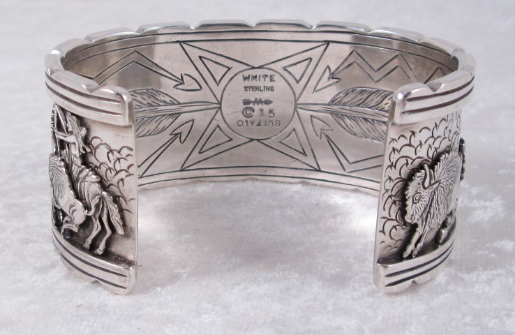 White Buffalo Sterling Silver Storyteller Bracelet