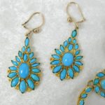 Persian Turquoise and Gold Necklace & Earring Set