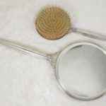 Napier Art Deco Sterling Silver Hand Mirror and Brush Set