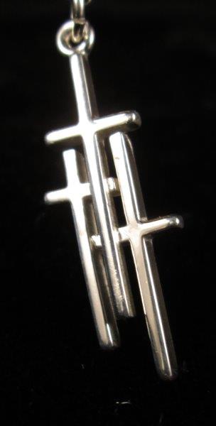Sterling Silver 3 Cross Pendant Small