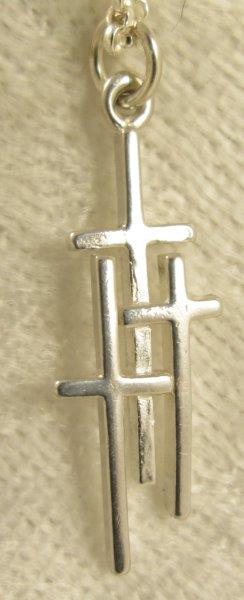 Sterling Silver 3 Cross Pendant Small