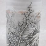 Vintage Chinese Brush Pot with Winter Scene