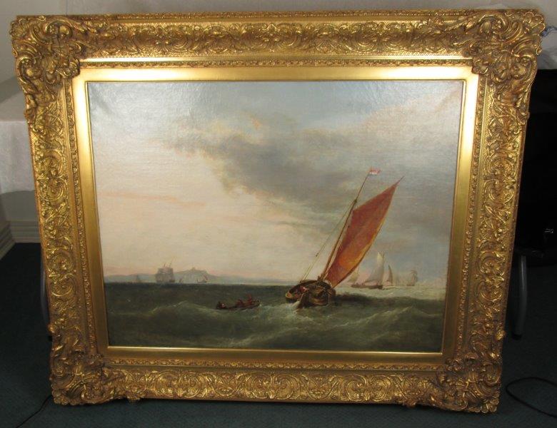 1853 British Maritime Oil Painting