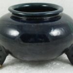 Chinese Cobalt Blue Tang Dynasty Earthenware 3 Footed Bowl