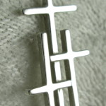 Large Sterling Silver 3 Cross Pendant