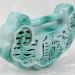 Antique Chinese Green Glazed Porcelain Padlock Pendant